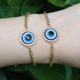 10Pcs Oil Drip Eye Bracelet for Women Adjustable Lucky Jewelry Gift