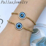 10Pcs Oil Drip Eye Bracelet for Women Adjustable Lucky Jewelry Gift