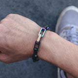 Colorful Stainless Steel Hip Hop Bracelet Men Women