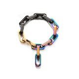 Colorful Stainless Steel Hip Hop Bracelet Men Women