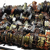 Bulk Leather Charm Bracelets For Men Women Vintage Mix Styles Adjustable Bangle