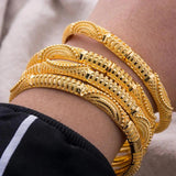 24K Dubai Bangels Bracelets For Women African Wedding Party Bridal