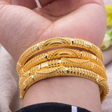 24K Dubai Bangels Bracelets For Women African Wedding Party Bridal