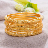 24K Dubai Bangels Bracelets For Women African Wedding Party Bridal