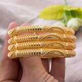 24K Dubai Bangels Bracelets For Women African Wedding Party Bridal