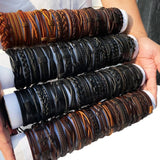 Vintage Leather Bracelet & Bangles for Men Women Multi-layer Arm Jewelry