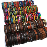 Vintage Leather Bracelet & Bangles for Men Women Multi-layer Arm Jewelry