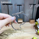 Bowknot Shape CZ Bracelet for Women Wedding Bridal