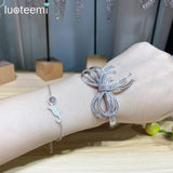 Bowknot Shape CZ Bracelet for Women Wedding Bridal