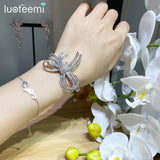 Bowknot Shape CZ Bracelet for Women Wedding Bridal