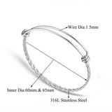 20pcs 316 Stainless Steel Twist Wire Bangle DIY Kit