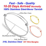 20pcs 316 Stainless Steel Twist Wire Bangle DIY Kit