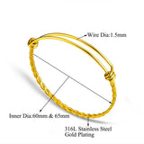 20pcs 316 Stainless Steel Twist Wire Bangle DIY Kit