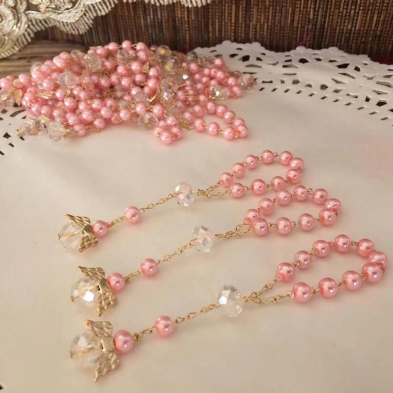 Baptism Favors Pink Communion Finger Rosaries