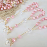 Baptism Favors Pink Communion Finger Rosaries