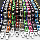 Men Biker Bracelet Punk Multicolor Stainless Steel Jewelry
