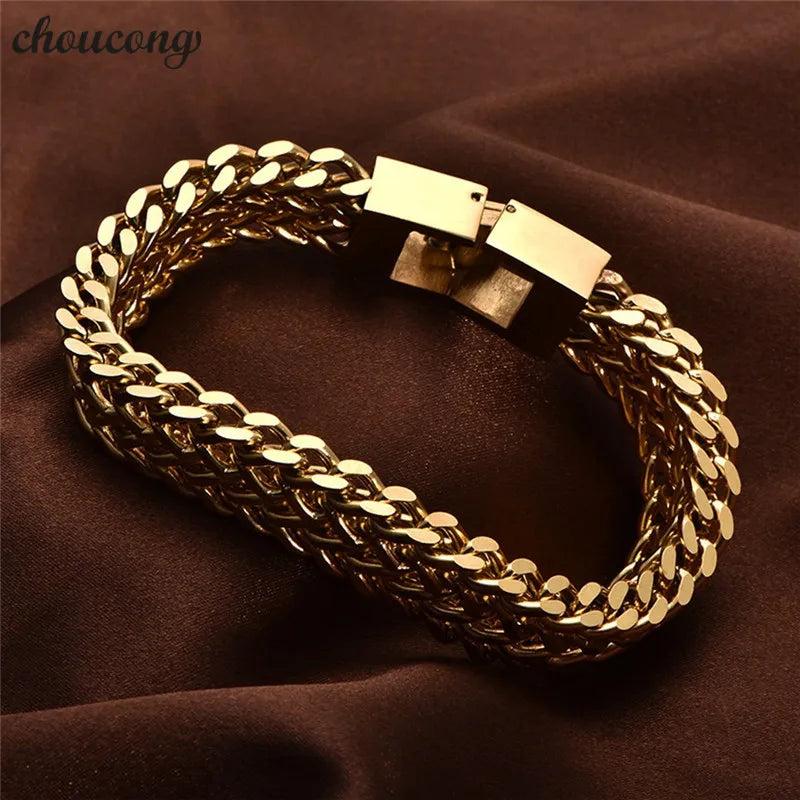 Men's Hiphop 316L Stainless Steel Popcorn Chain Bracelet 20/22cm Rock Jewelry