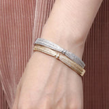 CWWZircons CZ Stones Yellow Round Open Cuff Bangles Jewelry BG018