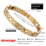 Welmag Female Therapy Bracelet Zircon Magnetic Charm Bracelet Crystal Jewelry