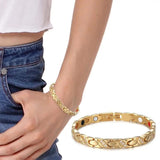 Welmag Female Therapy Bracelet Zircon Magnetic Charm Bracelet Crystal Jewelry