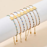 Boho Beads Turtle Charm Chain Bracelet Set for Women