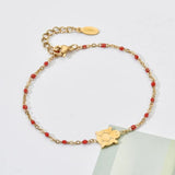 Boho Beads Turtle Charm Chain Bracelet Set for Women