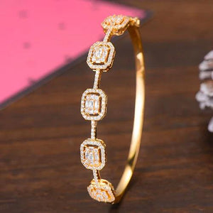Spring CZ Crystal Dubai Bangle for Women Wedding