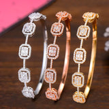 Spring CZ Crystal Dubai Bangle for Women Wedding