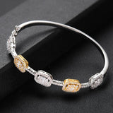 Spring CZ Crystal Dubai Bangle for Women Wedding