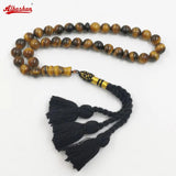 Tiger Eye Stone Tassel Muslim Prayer Beads Islamic Misbaha Accessory