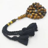 Tiger Eye Stone Tassel Muslim Prayer Beads Islamic Misbaha Accessory