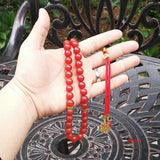 Natural Frosted Red Agates Tasbih Muslim Misbaha Bracelet 33 66 99 Beads Rosary