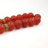 Natural Frosted Red Agates Tasbih Muslim Misbaha Bracelet 33 66 99 Beads Rosary