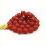 Natural Frosted Red Agates Tasbih Muslim Misbaha Bracelet 33 66 99 Beads Rosary
