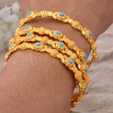 4pcs/Lot Dubai Bracelet African Bridal Bangles for Women Wedding Jewelry