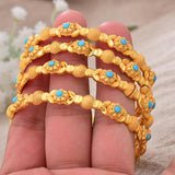4pcs/Lot Dubai Bracelet African Bridal Bangles for Women Wedding Jewelry