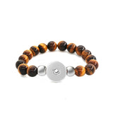 10PCS Tiger Eye Stone Bangle Fit 18mm Snap Button Bracelets