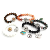 10PCS Tiger Eye Stone Bangle Fit 18mm Snap Button Bracelets
