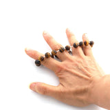 10PCS Tiger Eye Stone Bangle Fit 18mm Snap Button Bracelets