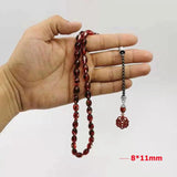 Special Red Resin Tasbih Man's Bracelet 33 Prayer Beads Islamic for Eid