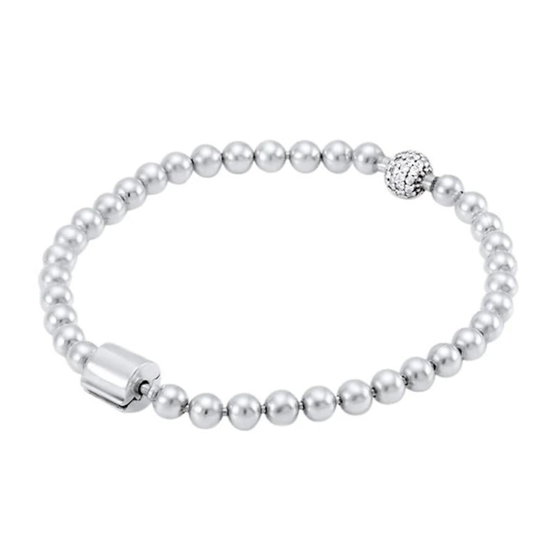925 Sterling Silver Beads & Pav? Bracelet Women Temperament Gift