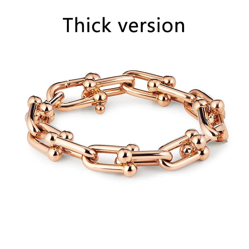 Thick & Thin Chain Stainless Steel Bracelet for Women & Men LB001