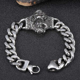 Titanium Steel Cuban Chain Bracelet Lion Head Holiday Jewelry Gift