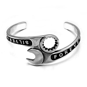Stainless Steel Single Head Wrench Bangle Man Wristband