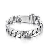 13mm Cuban Chain Bracelet Stainless Steel Men's Jewelry Punk