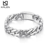 13mm Cuban Chain Bracelet Stainless Steel Men's Jewelry Punk