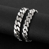 13mm Cuban Chain Bracelet Stainless Steel Men's Jewelry Punk