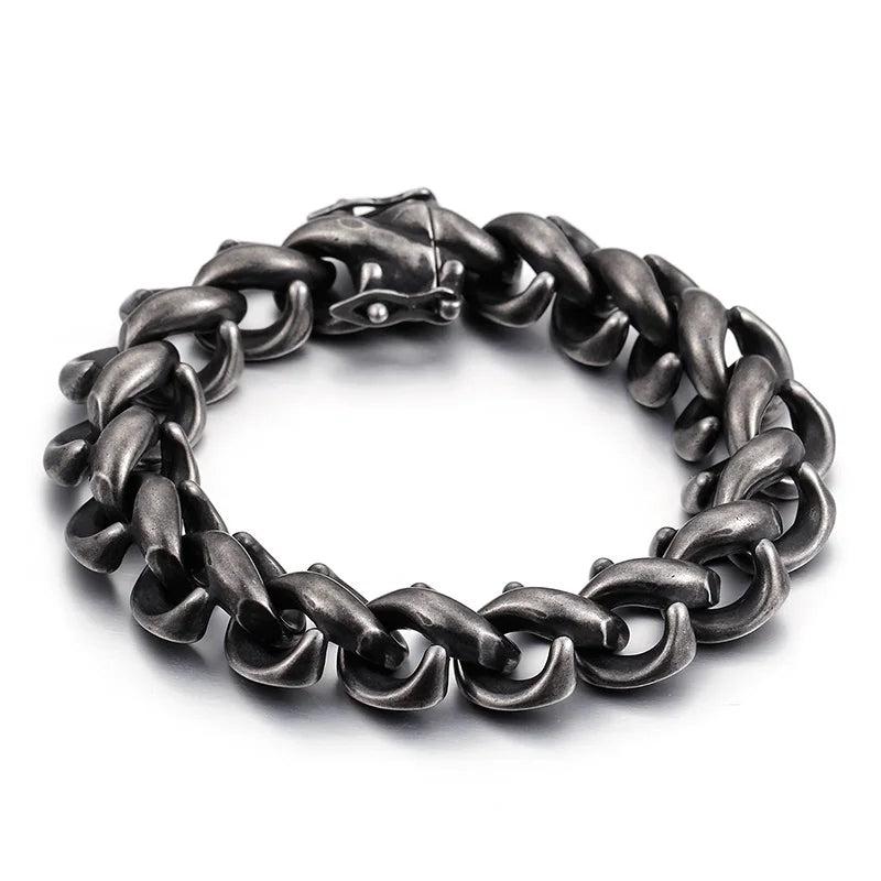 Matte Link Chain Bracelet Stainless Steel Punk Jewelry Gift