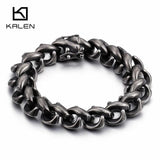 Matte Link Chain Bracelet Stainless Steel Punk Jewelry Gift