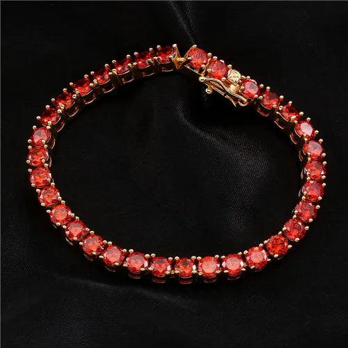 Men's Multicolor Zircon Tennis Chain Bracelet 3mm 4mm